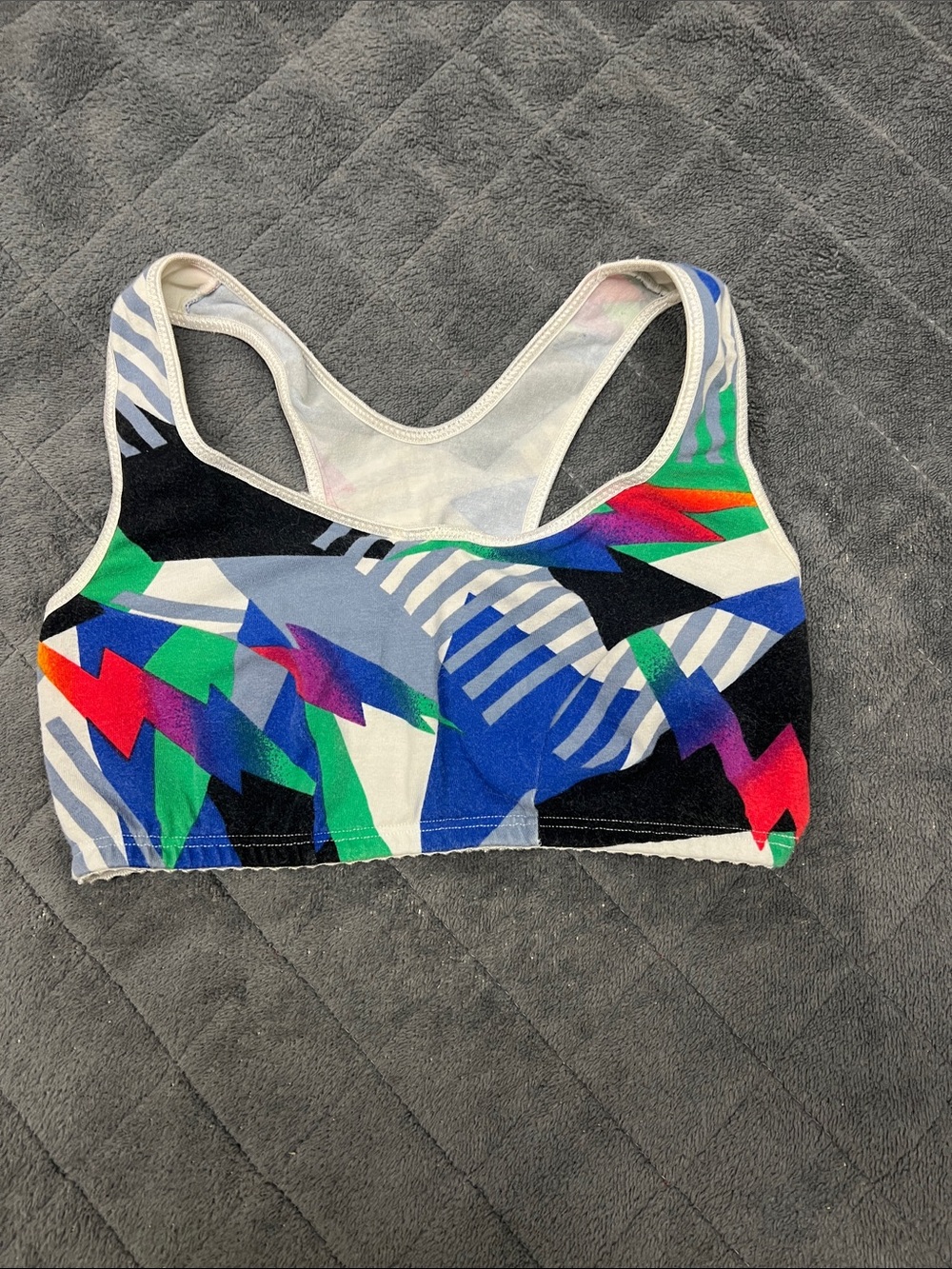 Multicolor Geometric Sports Bra